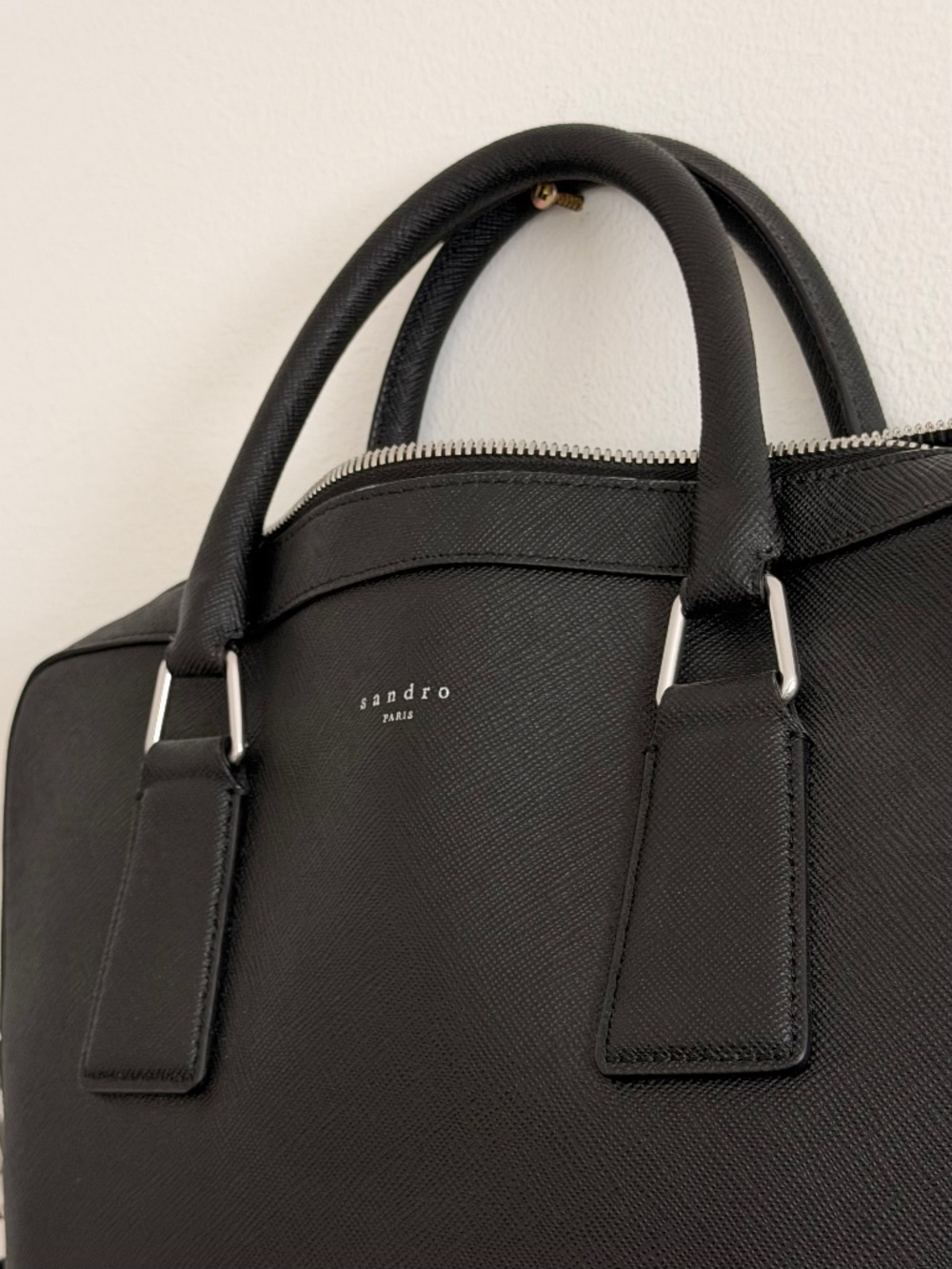 Sandro | RECONSTITUTED LEATHER BRIEFCASE